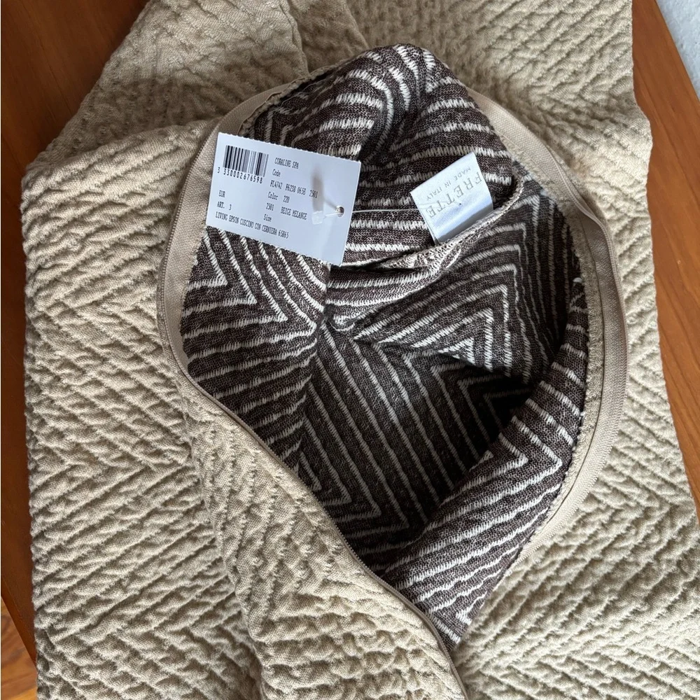 Frette Textured Cushion 100% Cotton Made in Italy 65x65 Set of 2